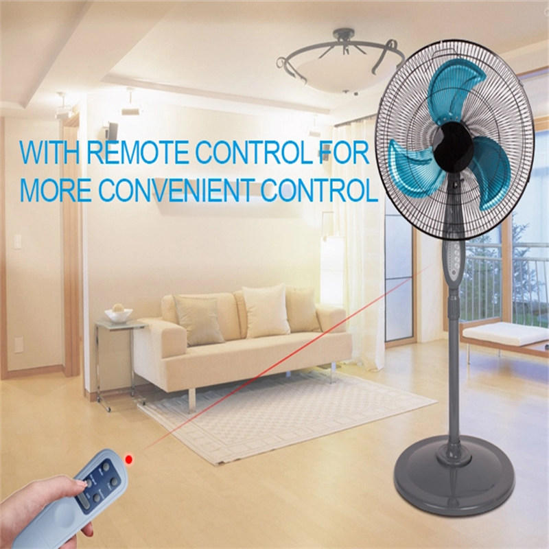 Remote Control 16 inch Metal Blade Pedestal Fan With Timer Ventilation Fan
