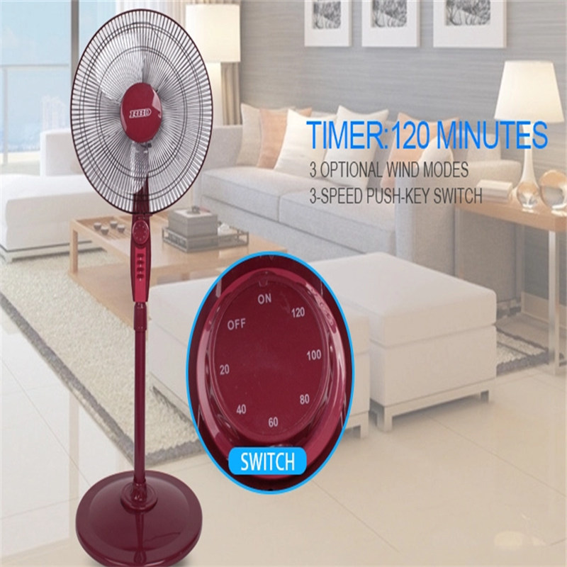 Dongguan Factory 16 inch Cooper Motor Air Cooler Fan 2 Hour Timer Standing Fan With Best Price